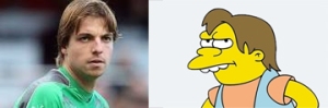 That kid from the Simpsons did a great job of coming in for the PKs in the Holland v. Costa Rica game (is it just me or does Tim Krul look just like Nelson Muntz?).